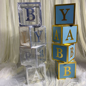 4 adet şeffaf balon kutusu bebek balon akrilik mektup blok bebek duş parti için - Product Image 2