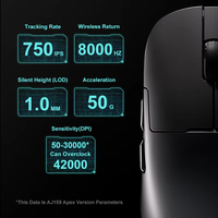 Mouse Inalámbrico AJAZZ AJ159 APEX/AJ159PRO con Base de Carga Magnética RGB, Mouse Ligero para Gaming con Cable para PC y Laptop