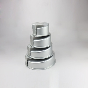Anodized Aluminum Cake Mold 6 8 10 12 Inch 4 Piece Set Slanted Bottom For Fondant Cake Making - Product Image 1