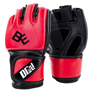 Gants de boxe MMA en cuir respirant et légers, sans doigts, entraînement professionnel, unisexe - Product Image 1