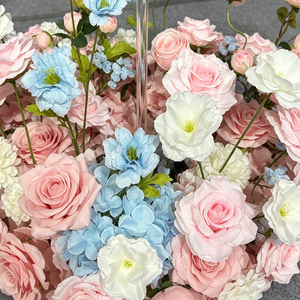 Whimsical Pastel Pink Blue <b>Flower</b> Ball <b>Artificial</b> Centerpiece for Enchanted Garden Wedding Engagement Indoor Party Scene - Product Image 4