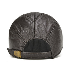 <span class=keywords><strong>Gorras</strong></span> de Béisbol de Cuero PU Genuino Vintage de <span class=keywords><strong>Invierno</strong></span> de Primera Calidad OEM ODM para <span class=keywords><strong>Hombre</strong></span> con Cierre de Hebilla Metálica para Viajes al Aire Libre - Product Image 3