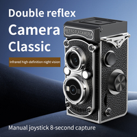 SourcingArk Cámara Digital Retro TLR Mini de 1.54 Pulgadas, 1080P FHD, Portátil, Doble Lente, Visión Nocturna, Autoenfoque, Videocámara LK-019