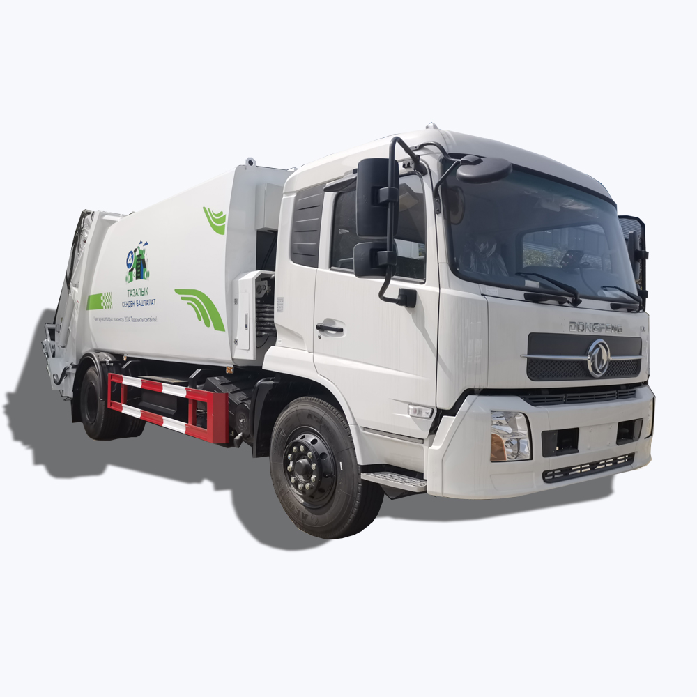 Компрессионный мусоровоз Dongfeng 4*2, 190 л.с., дизельное топливо, 12 кубических емкостью, ручной двигатель, мусоровоз