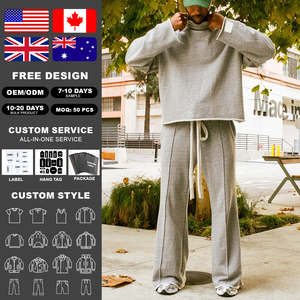 KingSen Street Style Sweatshirt <b>Set</b> 2 Piece Tracksuit Comfortable Crew Neck Pullover With Pants Factory Wholesale - Product Image 2