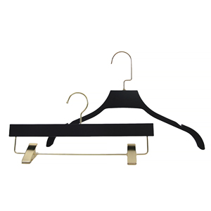 Gran oferta, colgador de plástico duradero con logotipo personalizado, colgador de plástico negro engomado <span class=keywords><strong>para</strong></span> falda - Product Image 1