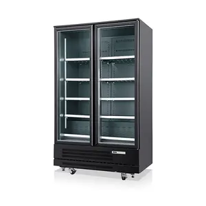 commercial supermarket display refrigerator double door upright freezer 2 door upright freezer