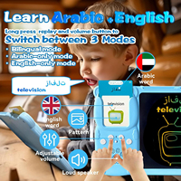 Máquina de Aprendizaje Temprano Bilingüe Árabe-Inglés para Niños, Lector de Tarjetas Flash con Tableta de Dibujo, Juguete Educativo