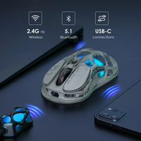 Souris de jeu sans fil Gravastar Mercury M1 Pro, légère, 26000 DPI, PAW3395, 5 boutons programmables, souris de jeu à trois modes