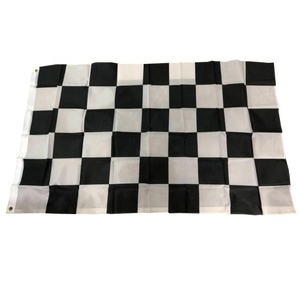 Prix usine 3x5 pieds <span class=keywords><strong>drapeau</strong></span> à carreaux <span class=keywords><strong>noir</strong></span> et blanc drapeaux de course polyester avec œillets en laiton 3x5 pieds - Product Image 1