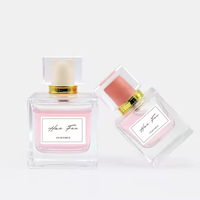 Bouteilles de parfum en verre vides carrées de qualité supérieure 30ml 50ml 100ml Bouchons multicolores Pulvérisateur à pompe Prix d'usine Boîtes en papier d'emballage en carton