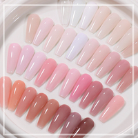 Constructeur de liquide de couleur claire de haute qualité Gel UV Logo personnalisé Vente en gros Gel d'extension de gelée Constructeur de gel pour les ongles Liquide dans une bouteille