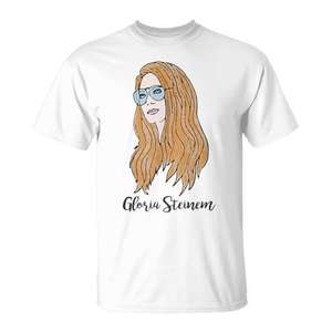 T-shirt avec illustration artistique vintage en aquarelle, icône féministe, design Gloria Steinem - Product Image 1