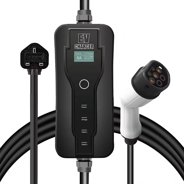 New Condition Portable EV Charger 3.5kw Adjustable Current 8A-16A 32A Plug with LCD Screen Portable E-car Charger Station