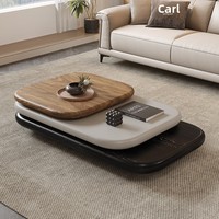 Table basse pivotante en bois de style italien minimaliste et luxueux pour petit salon, mobilier de maison