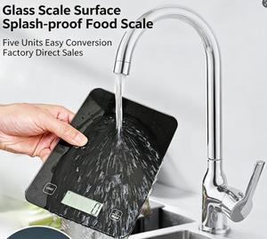 Balance de cuisine numérique avec surface en verre, écran LCD, précision 1g, résistante aux éclaboussures, balance pour peser les aliments - Product Image 1