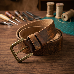 BS INTERNATIONAL Vintage Style <b>Cow</b> Hide Leather Pin Buckle Belt Men's Customizable Designs Durable Waterproof Eco-Friendly Belt - Product Image 1