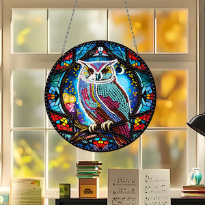 1PC DIY Acrylic Colorful <strong>Owl</strong> Diamond Painting Pendant Special Shape Drill Diamond Painting Hanging Wall <strong>Ornament</strong> - Product Image 6