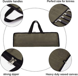 Échantillon gratuit Sac à couteaux de chef portable en toile durable avec 24 emplacements pour couteaux Sac de rangement pour couteaux - Product Image 6