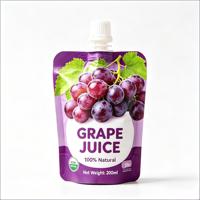 Pochette souple à bec verseur de qualité alimentaire pour liquides, 200 ml, pour boissons et jus, personnalisable