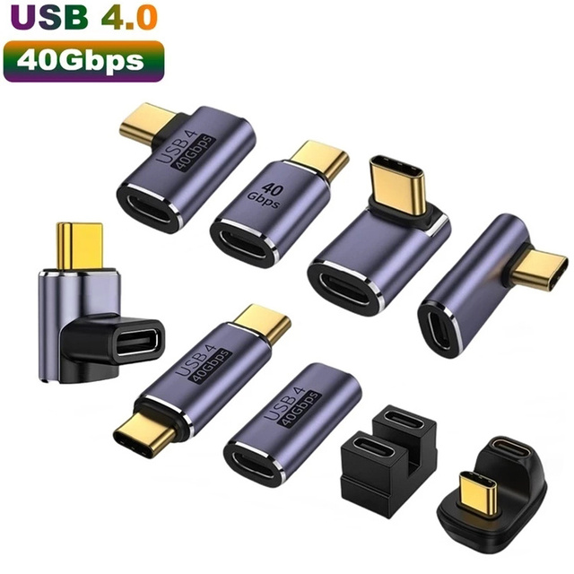 100W Metal USB 4.0 Type C Adapter OTG 40Gbps Fast Data Transfer Tablet USB-C Charging Converter for Phone Macbook Air Pro Laptop