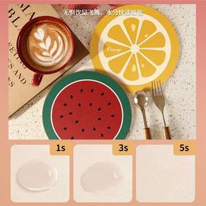 Posavasos con diseño de sandía, redondos, absorbentes y antideslizantes para bebidas - Product Image 5