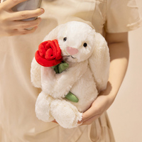 Peluche personnalisée lapin romantique, jouet en peluche doux à longues oreilles pour la Saint-Valentin, décoration intérieure, cadeau de vacances, vente en gros de peluches