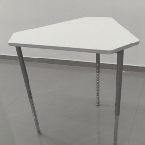 Adjustable Trapezoidal Table 78x68.5x76.5 Cm <b>White</b> Metal Nordic Style <b>Computer</b> <b>Desk</b> - Product Image 3