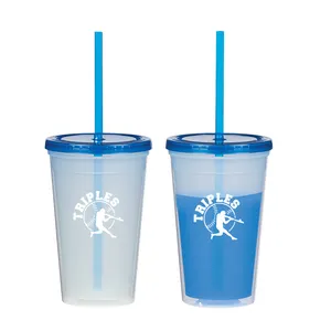 New function cold water color changing plastic straw tumbler Eco Friendly & BPA-Free