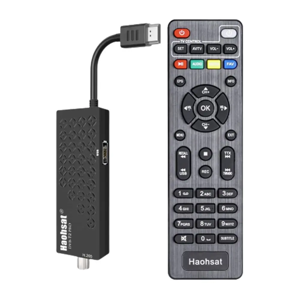 Haohsat DVB-T2Pro TV 스틱 4K HEVC DVB 디지털 지상파 디코더 DVB T2 TV HD 튜너 H.265 WIFI 셋톱 박스 DVB C T2 TV 스틱