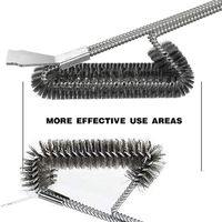 Brosse et grattoir de nettoyage pour barbecue haut de gamme avec poils en acier inoxydable résistants à la chaleur pour le nettoyage des barbecues