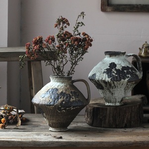 Handmade Vintage Porcelain Vase <strong>Japanese</strong> Style Glazed Ceramic <strong>Pot</strong> with Active Surface Rustic Vintage Ceramic for Home Decor - Product Image 3
