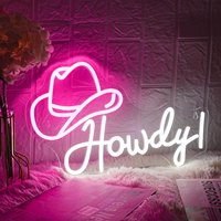 Enseigne néon LED personnalisée style Western Cowboy, design bottes et chapeau de cowboy, matériau acrylique IP67, intensité réglable, pour décoration de murs de chambre et de magasin