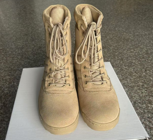 รองเท้าบูทหนังวัวกลับแบบดีเซิร์ท รุ่น TSB09 ไม่มีซิป สีแทน-ดำ รองเท้าคอมแบทแบบสั่งทำพิเศษ - Product Image 3