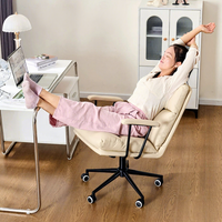 Chaise de bureau ergonomique en cuir véritable à commande pneumatique pour la maison et l'hôtel