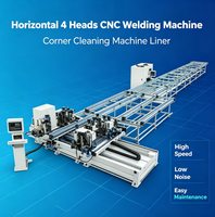 Máquina de Soldadura CNC Horizontal Totalmente Automática de 4 Cabezas, Máquina de Limpieza de Esquinas, Máquina de Soldadura de Esquinas Exteriores para Perfiles de PVC, Rápida y Consistente