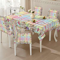 Sarung Kursi Makan Kongyu Home Textiles Bahan Spandex Elastis Motif Kelinci Paskah dan Kotak-kotak, Universal Fit, Grosir