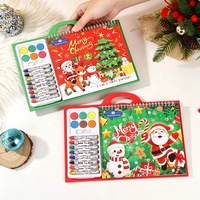 Tragbares Weihnachts-Malbuch-Set mit Buntstiften und Farben, DIY-Kunstset, Kritzel-Notizbuch, Lehrreiches Kreatives Malgeschenk für Kinder