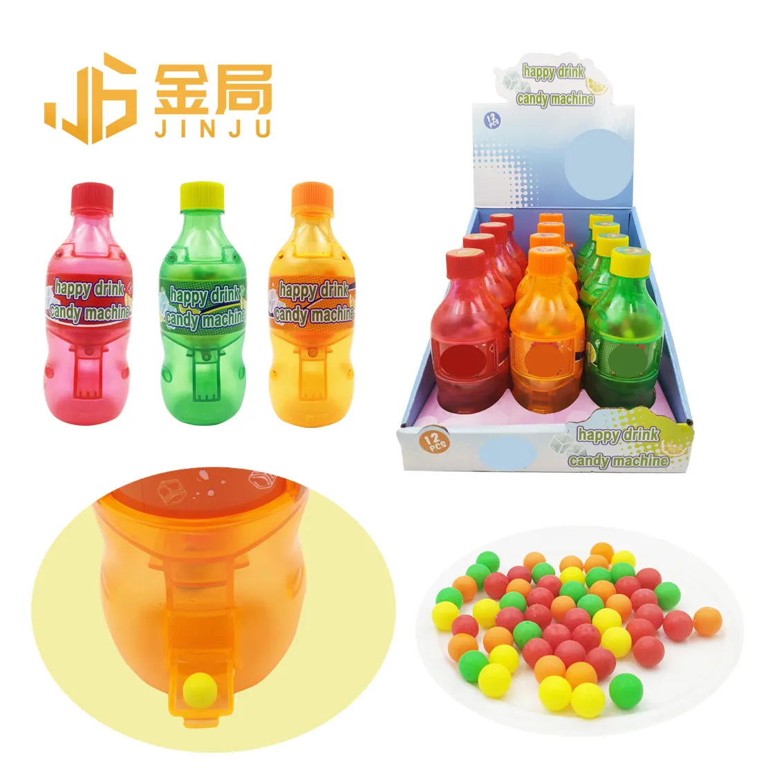 Populer baru mainan permen botol minuman plastik permen manis mainan Mini permen Dispenser mainan untuk anak-anak