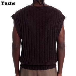 سترة رجالية بدون أكمام للبيع بالجملة، تصميم كاجوال برقبة على شكل <span class=keywords><strong>V</strong></span>، نسيج جاكار محبوك، صناعة من القطن والبوليستر - Product Image 5