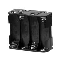 Boîtier de support de batterie 8 AA avec fils conducteurs PP Matériau Noir Couleur Nickelé