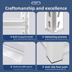 Étagère de rangement domestique multi-niveaux sur pied à 6 niveaux, présentoir polyvalent en acier cornière pour supermarché, entrepôt, balcon - Product Image 4