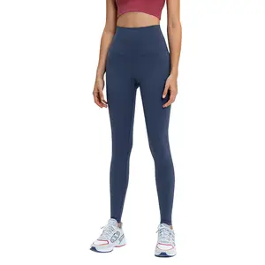 Celana Yoga Spandex 20%, legging wanita dengan kantong, potongan bot, celana Yoga ekstra panjang ramah lingkungan, kompresi nilon 80%, 2 potong