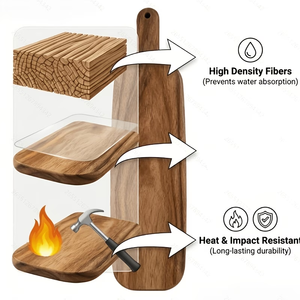 Juego <span class=keywords><strong>de</strong></span> 2 tablas <span class=keywords><strong>de</strong></span> cortar <span class=keywords><strong>de</strong></span> madera para <span class=keywords><strong>cocina</strong></span> con asas, multifuncionales, <span class=keywords><strong>de</strong></span> madera maciza, para cortar/serve queso. - Product Image 2