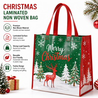 Nouveau Sac Fourre-Tout Géant en PP Imperméable et Réutilisable, Motif Noël 2026, Personnalisé, pour Cadeaux de Fêtes, Sacs de Courses Non Tissés Stratifiés