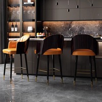 Nouveau modèle 2026 – Chaise de bar nordique de luxe, style INS, simple et tendance, avec dossier haut – Vente en gros usine