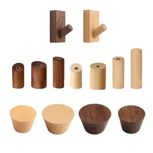 Einwand iger Kleiderbügel aus Holz Haken Holz garderobe Natürliches neues Produkt Buchenholz Wand haken