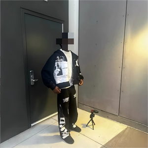 Conjunto Deportivo de 2 Piezas con Sudadera con Capucha y Pantalones Deportivos de 500 GSM 100% Algodón, Estampado Hip Hop, para Hombre - Product Image 2