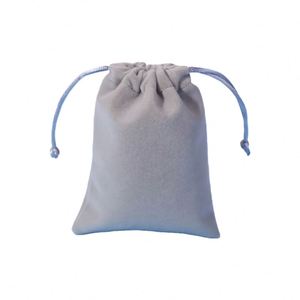 Pochette à bijoux en velours personnalisable, sac en velours avec cordon de serrage et logo personnalisé - Product Image 5