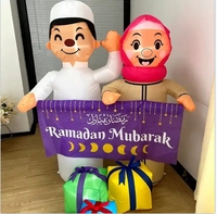Décoration gonflable Ourwarm Islam Crescent Moon Cloud Ramadan, mosquée gonflable pour cour avec LED